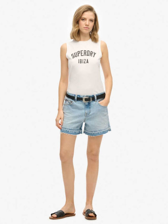 'sport Luxe' Women's Blouse Cotton Sleeveless White