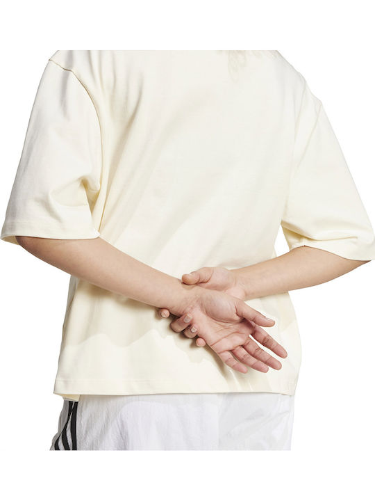 Originals Γυναικείο Oversized Crop T-shirt Μπεζ