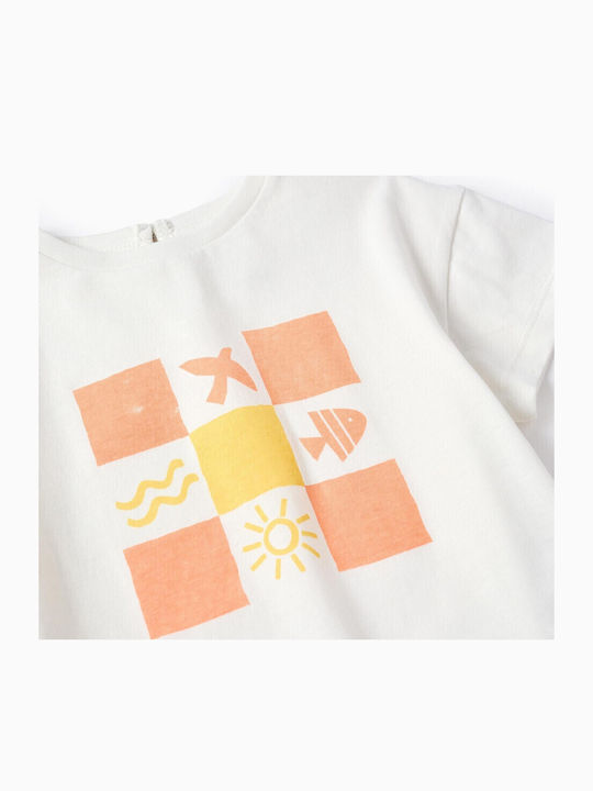 Детски комплект с къси панталони Лятна 2бр White, Coral