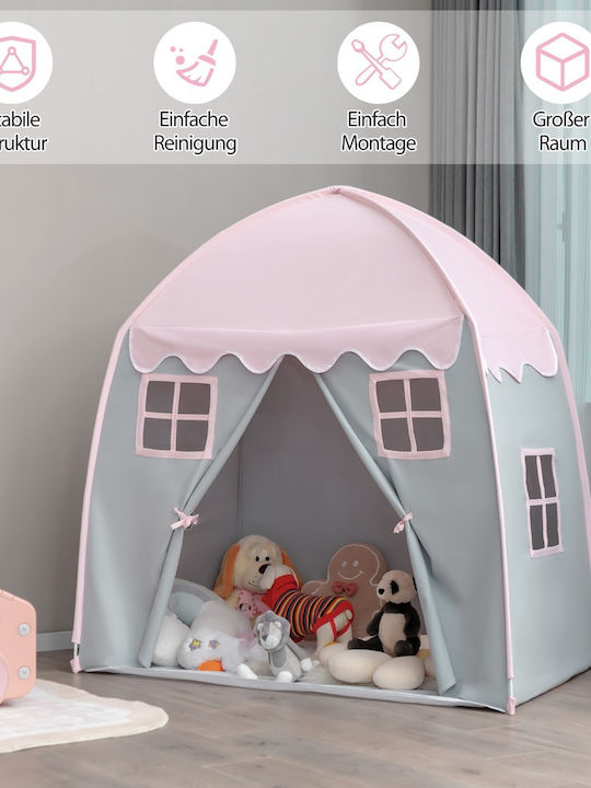 Costway Kinderzelt Kleines Haus Grau