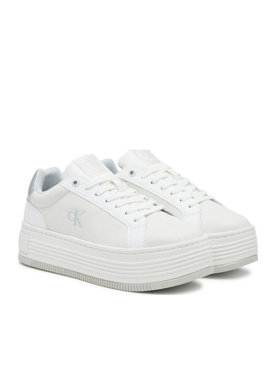 Bold Flatf Low Lace Mg Flatforms Sneakers Bright White-silver
