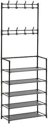 5Five Καλόγερος Μεταλλικός Μαύρος 60x25.5x170cm