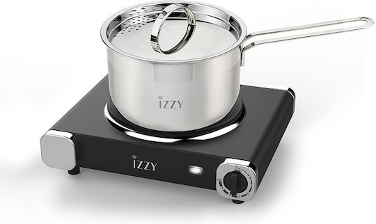 Izzy IZ-1202 223903 Countertop Burner Emaille Single Schwarz