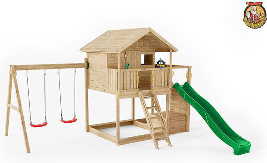Fungoo Fungoo Holzturm Spielplatzspielzeug mit Kletterfläche Mehrfarbig