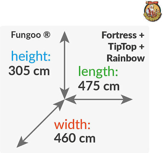 Fungoo Fungoo Holzturm Spielplatzspielzeug mit Kletterfläche Mehrfarbig