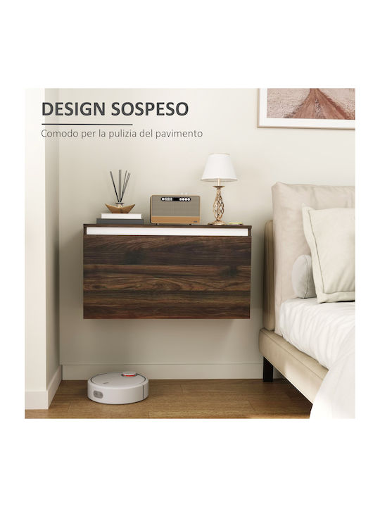 Wooden Bedside Table Brown 80x30x45cm