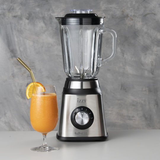 Izzy IZ-1601 Μπλέντερ με Γυάλινη Κανάτα 1.5 lt 1000W Inox