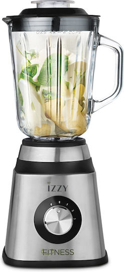 Izzy IZ-1601 Μπλέντερ με Γυάλινη Κανάτα 1.5 lt 1000W Inox