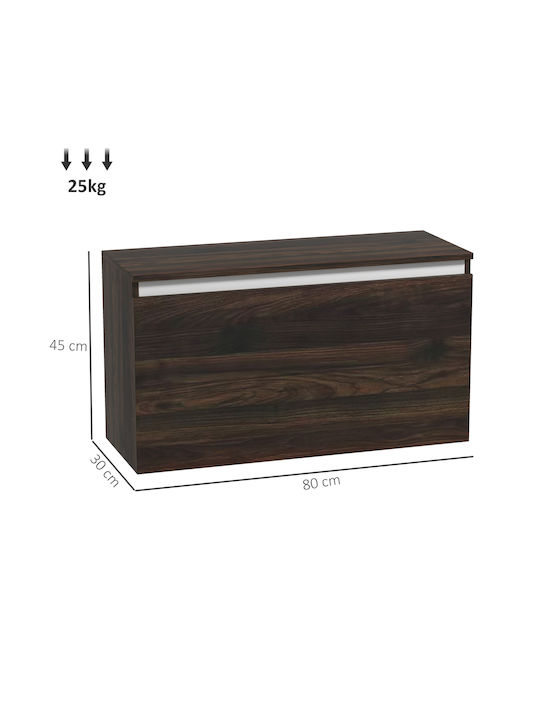 Wooden Bedside Table Brown 80x30x45cm