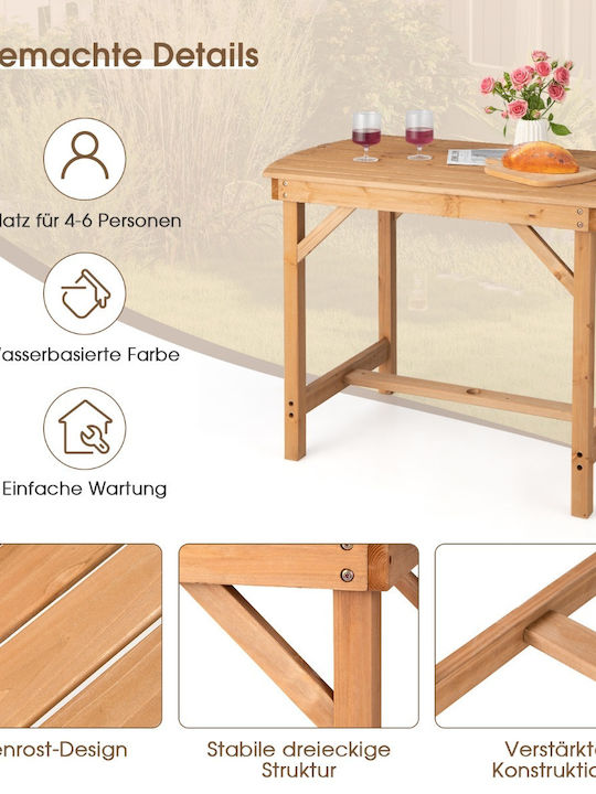 Ξύλινο Τραπέζι Εξωτερικού Χώρου 100x60.5x75εκ.