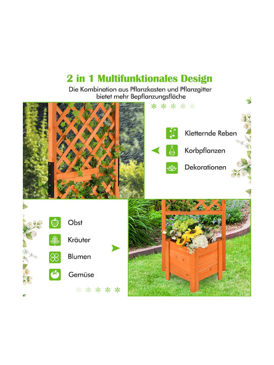 Costway Planter Box Wooden Orange 52cm.