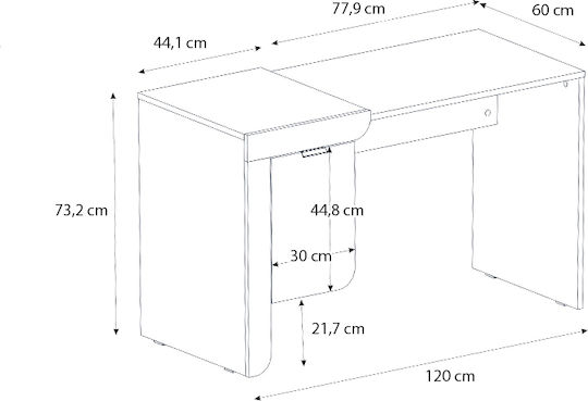 Schreibtisch Dario Holz Sepet Oak - White 120x60x73.2cm