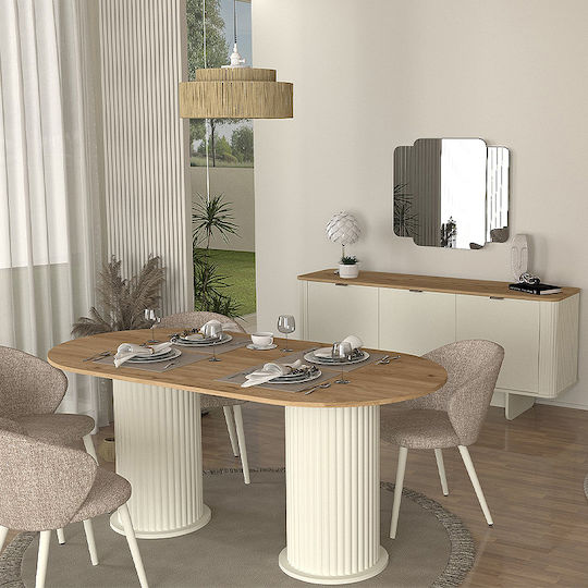 Bohema Маса За Трапезария Дървена Ecru - Сепет Дъб 180x90x77.7см