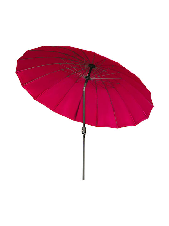 Umbrelă Rotundă Metalică Roșie cu Bază de Susținere Φ2.5m
