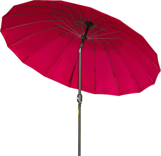 Runder Metall-Garten- und Terrassen-Sonnenschirm Rot F2.5xY2.4m