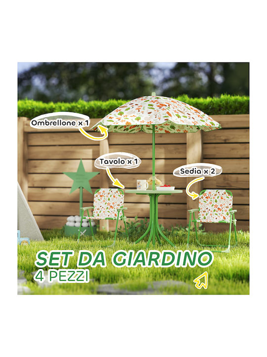 Set Masă cu Scaune pentru Copii Verde Aiyaplay