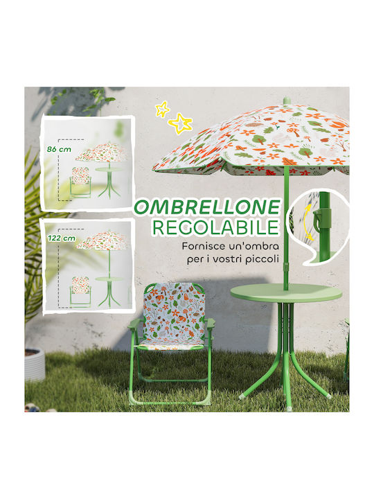 Set Masă cu Scaune pentru Copii Verde Aiyaplay