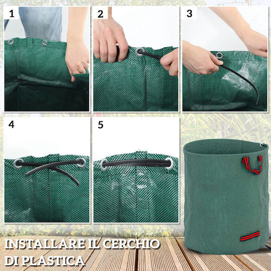 Outsunny Set of 3 Garden Waste Bags 272L with Handles Foldable Reusable Ø67x76 cm Green 84h-354v01gn