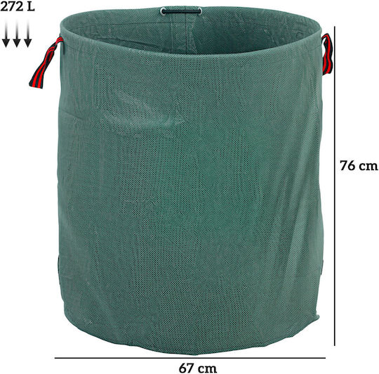 Outsunny Set of 3 Garden Waste Bags 272L with Handles Foldable Reusable Ø67x76 cm Green 84h-354v01gn