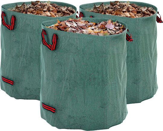 Outsunny Set of 3 Garden Waste Bags 272L with Handles Foldable Reusable Ø67x76 cm Green 84h-354v01gn