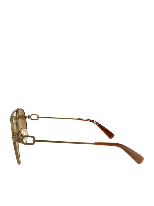 Longchamp Men's Sunglasses with Gold Metal Frame and Brown Lens LO178S 200