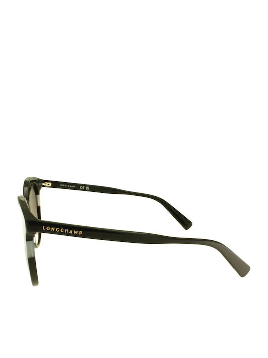 Longchamp Women's Sunglasses with Black Plastic Frame and Brown Gradient Lens LO752S 001