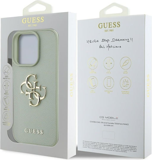 Guess Genarbtes Big 4G Logo Kleines Klassisches Logo Case iPhone 16 Pro Max Grün