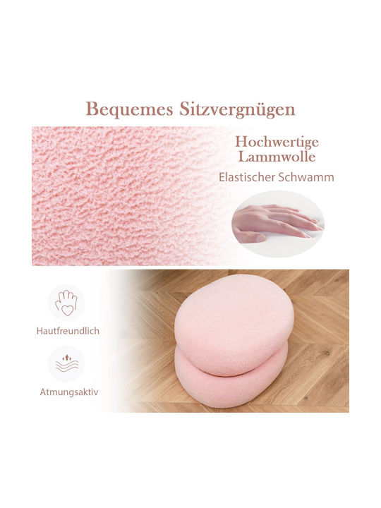 Stool For Living Room With Storage Space Upholstered with Fabric Pink 35x44x35cm