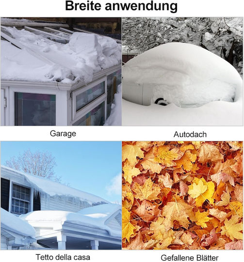 Costway Telescopic Snow Shovel Adjustable Length Anti-Slip Handle Snow Removal Roofs Hard-to-Reach Areas Np10770