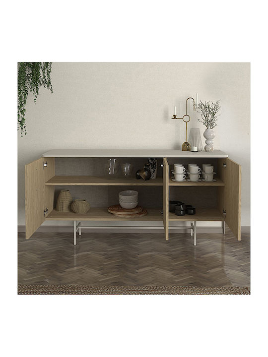 Μπουφές Rebel από Ξύλο & Μέταλλο Rota Oak - Sandstone 150x45x76.5cm