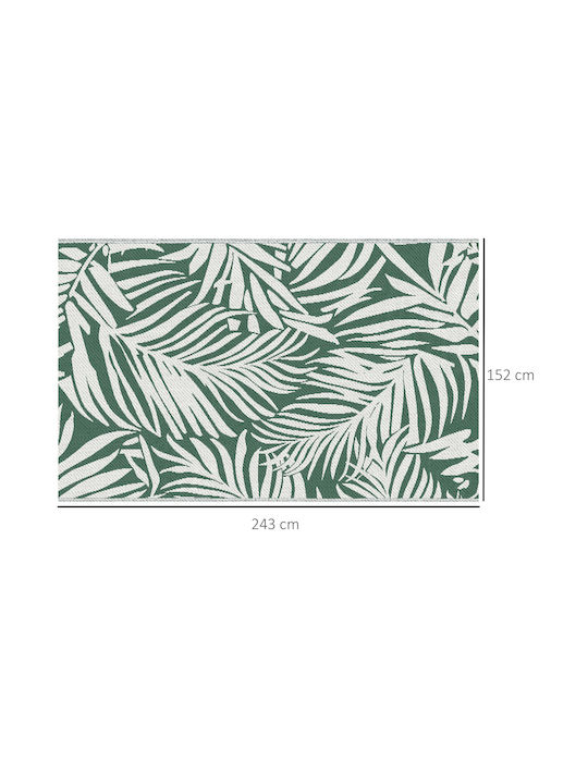 Outsunny Rug Outdoor Rectangular Green and White