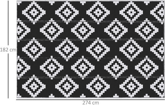Outsunny Covor De exterior Rectangular Black and White