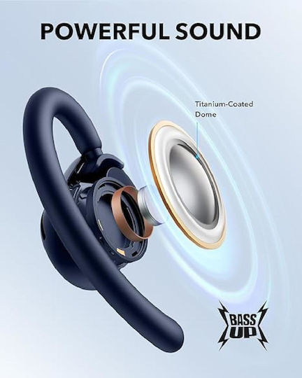 Soundcore by Anker V20i Offenes Ohr Bluetooth-Freisprecheinrichtung Kopfhörer mit Schweißresistenz und Ladeetui Blau