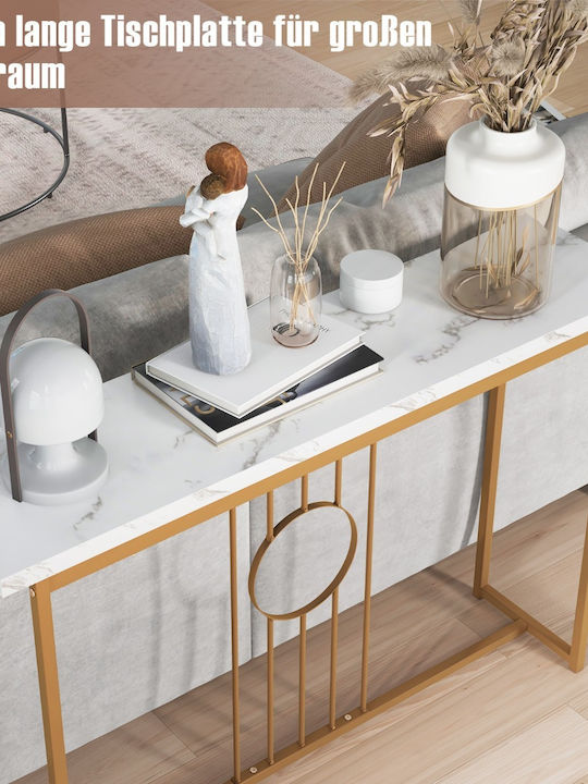 Console Table Wood & Metal Gold L120xW30xH80.5cm