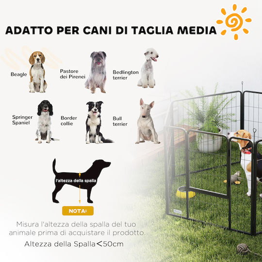 Pawhut Foldable Dog Park With 6 Panels 90x90x80cm Black