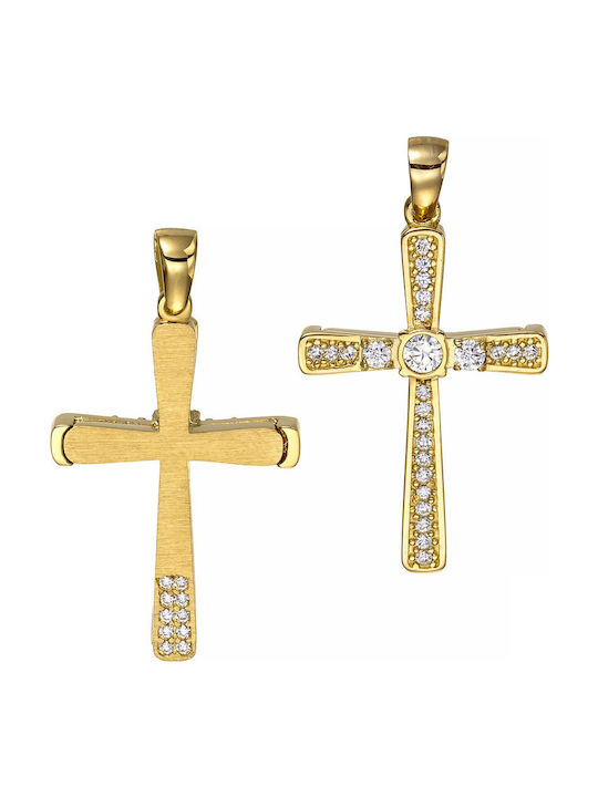 Papoulidis Jewellery Χρυσός Σταυρός 14Κ Διπλής Όψης Papoulidis Jewellery Χρυσός Σταυρός 14Κ Διπλής Όψης