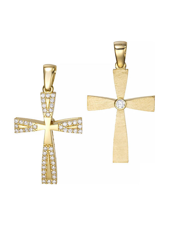 Papoulidis Jewellery Χρυσός Σταυρός 14Κ Διπλής Όψης Papoulidis Jewellery Χρυσός Σταυρός 14Κ Διπλής Όψης