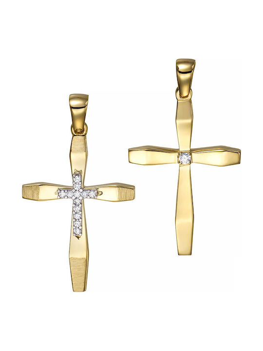 Papoulidis Jewellery Χρυσός Σταυρός 14Κ Διπλής Όψης Papoulidis Jewellery Χρυσός Σταυρός 14Κ Διπλής Όψης