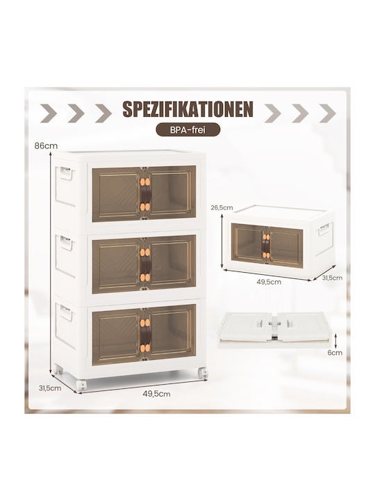 Cabinet Storage Made of Metal & Fabric L49.5xW31.5xH86cm