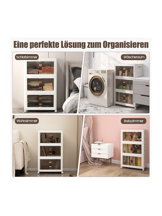 Cabinet Storage Made of Metal & Fabric L49.5xW31.5xH86cm