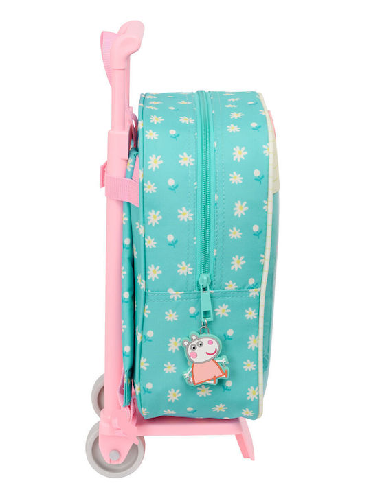 Schulranzen mit Rollen Peppa Pig Hübsche Blumen Gelb Mint 22 x 27 x 10 cm Schulranzen mit Rollen Peppa Pig Hübsche Blumen Gelb Mint 22 x 27 x 10 cm