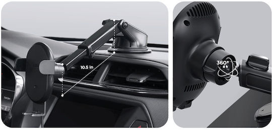 iOttie Auto Sense 2 Βάση Κινητού Αυτοκινήτου με Ρυθμιζόμενα Άγκιστρα και Ασύρματη Φόρτιση Μαύρη
