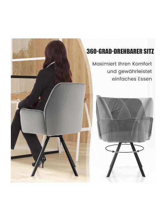 Dining Room Metallic Armchair Gray 2pcs
