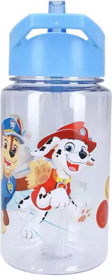 Paw Patrol Kinderflasche Pfoten-Patrouille mit Strohhalm Transparent 450ml