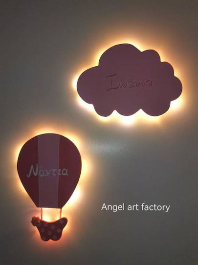 Kids Wooden Wall Lights Hot Air Balloon-Cloud