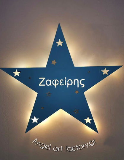 Children's Wooden Wall Light Star Name