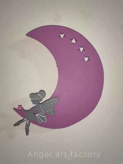 Children's Wooden Wall Light "Moon Fairy"