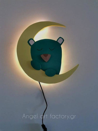 Lustră de Perete din Lemn pentru Copii Urs Electric