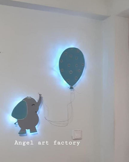 Wooden Kids Wall Light "Elephant Balloon"