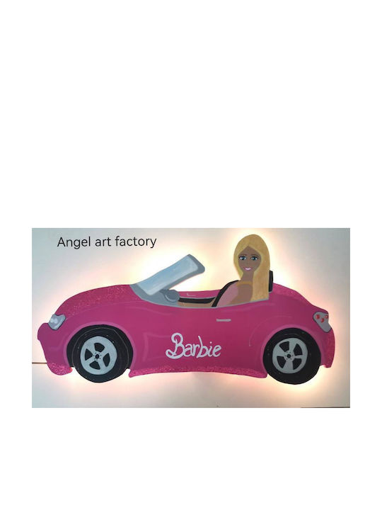 Παιδικό Ξύλινο Φωτιστικό Τοίχου Barbie